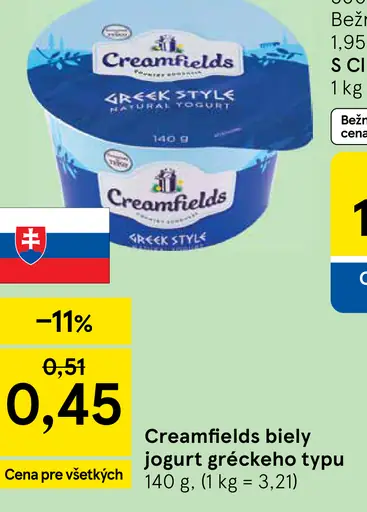Creamfields Greek Style jogurt biely