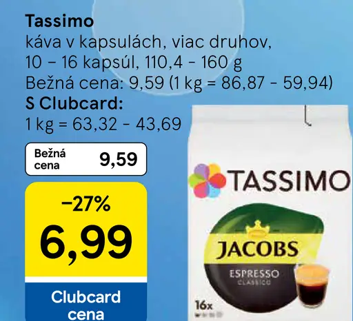 Tassimo Jacobs Espresso Classico kapsuly na kávu