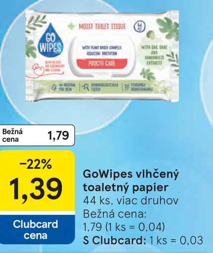 GoWipes vlhčený toaletný papier