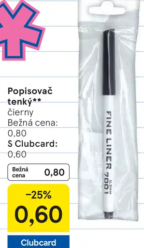 Tenký čierny popisovač