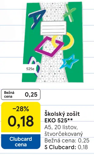 Školský zošit EKO 525