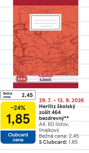 Herlitz školský zošit 464 bezdrevný, linajkový