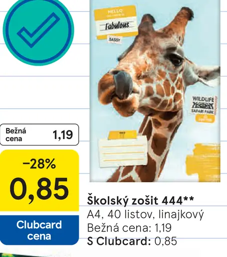 Školský zošit 444, A4, linajkový