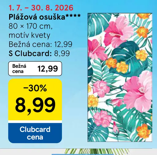 Plážová osuška motív kvety