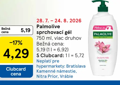 Palmolive sprchový gél vybrané druhy