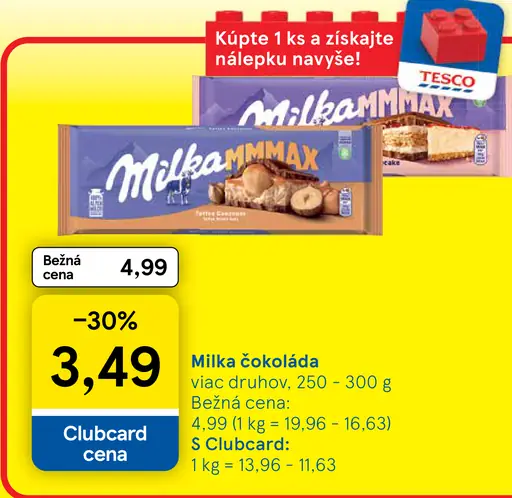 Milka čokoláda viac druhov