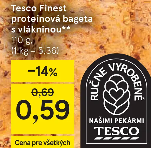 Tesco Finest proteínová bageta s vlákninou