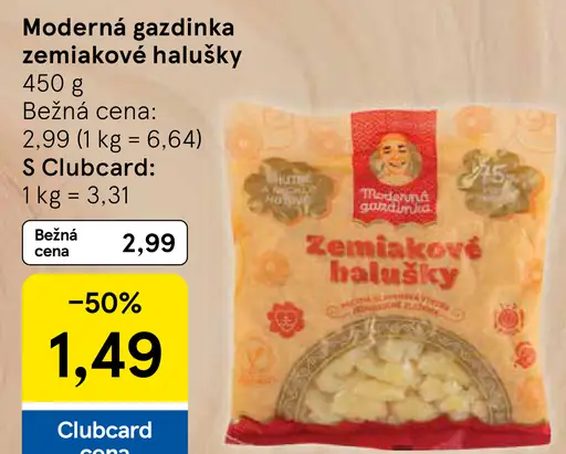 Moderná gazdinka zemiakové halušky