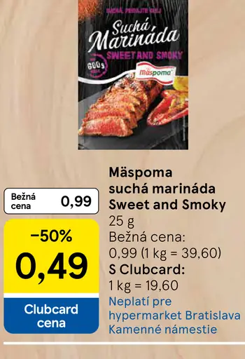 Mäspoma suchá marináda Sweet and Smoky