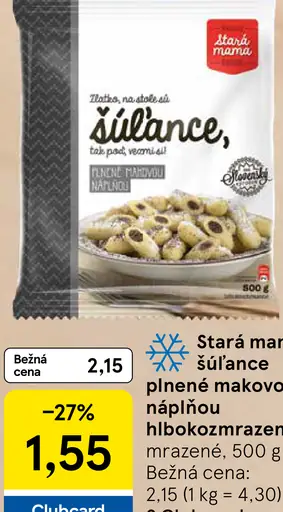 Stará Mama Šúľance plnené makovou náplňou hlbokozmrazené