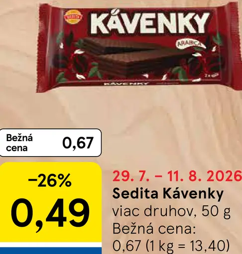 Sedita Kávenky, viac druhov