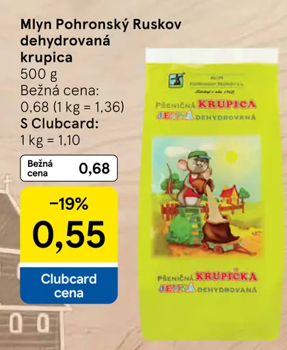 Mlyn Pohronský Ruskov dehydrovaná krupica