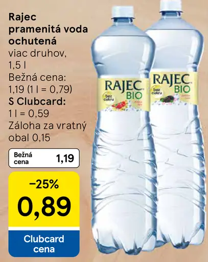 Rajec pramenitá voda ochutená viac druhov