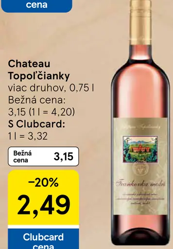 Château Topoľčianky víno rôzne druhy