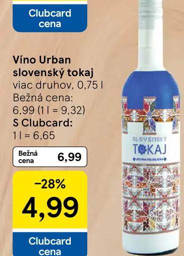 Víno Urban slovenský tokaj
