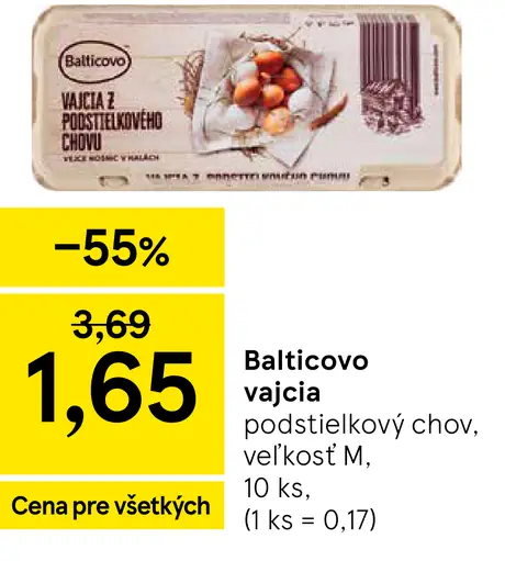 Balticovo vajcia z podstielkového chovu, veľkosť M