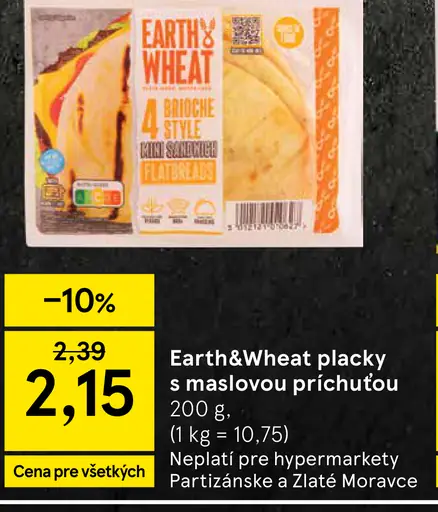 Earth&Wheat placky s maslovou príchuťou