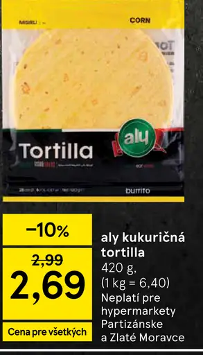 Aly kukuričná tortilla