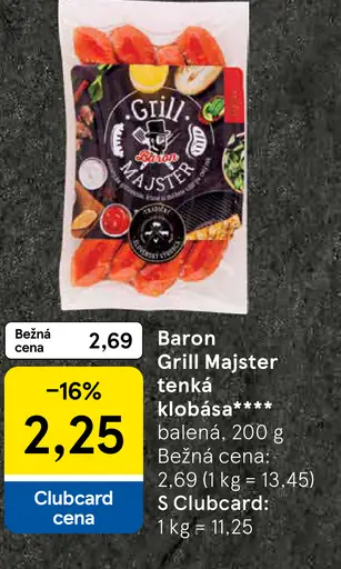 Baron Grill Majster tenká klobása
