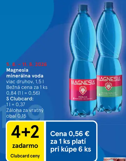 Magnesia minerálna voda viac druhov
