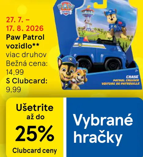 Paw Patrol vozidlo, viac druhov