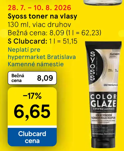 Syoss toner na vlasy, viac druhov