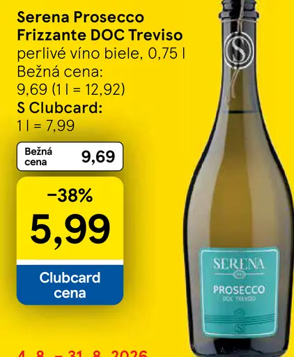 Serena Prosecco Frizzante DOC Treviso perlivé víno biele
