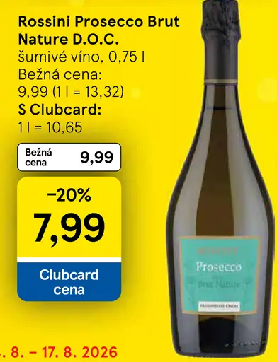 Rossini Prosecco Brut Nature D.O.C. šumivé víno