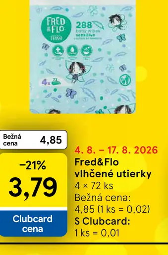 Fred&Flo vlhčené utierky