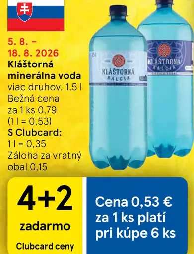 Kláštorná minerálna voda viac druhov