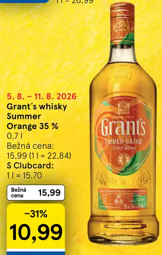 Grant’s whisky Summer Orange 35 %