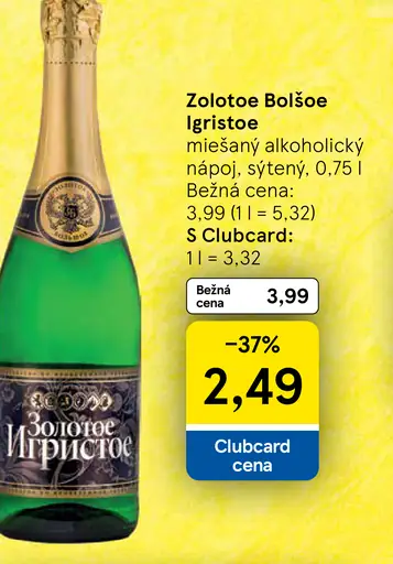 Zolotoe Bolšoe Igristoe miešaný alkoholický nápoj, sýtený