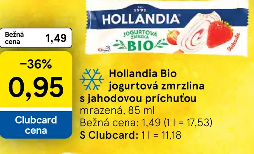 Hollandia Bio jogurtová zmrzlina s jahodovou príchuťou