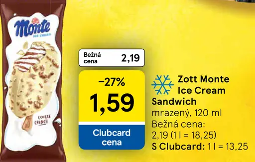Zott Monte Ice Cream Sandwich