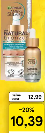 Garnier Ambre Solaire Natural Bronzer samoopaľovacie kvapky na tvár