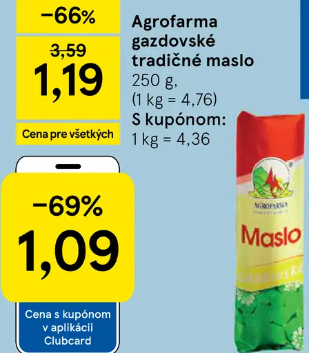 Agrofarma gazdovské tradičné maslo