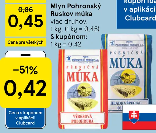 Mlyn Pohronský Ruskov múka viac druhov