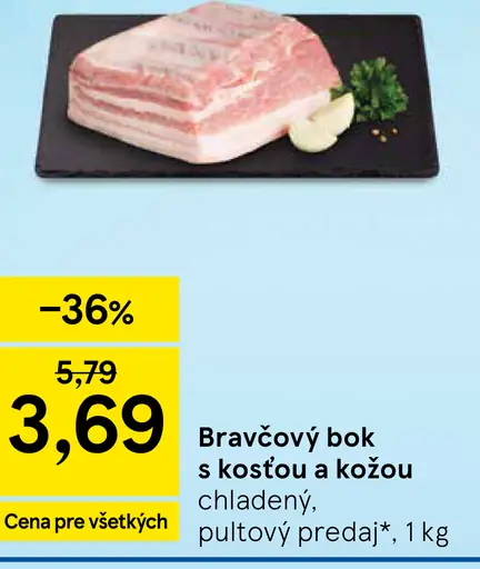Bravčový bok s kosťou a kožou