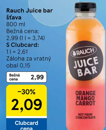 Rauch Juice bar mango, pomaranč, mrkva