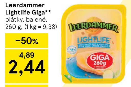 Leerdammer Lightlife Giga plátky, balené