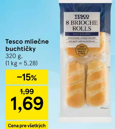 Tesco mliečne buchtičky