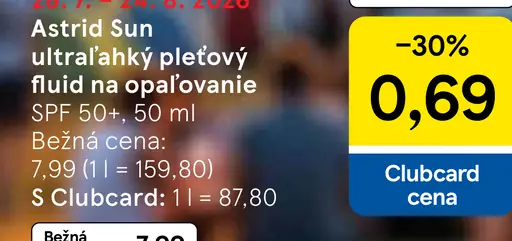 Astrid Sun Ultraľahký pleťový fluid na opaľovanie SPF 50+