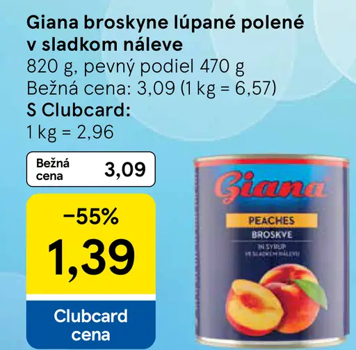 Giana broskyne lúpané v sladkom náleve