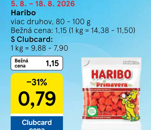 Haribo Želé cukríky rôzne druhy