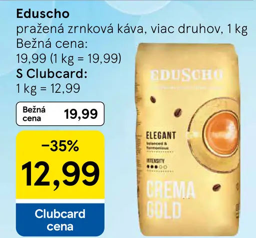 Eduscho pražená zrnková káva, viac druhov