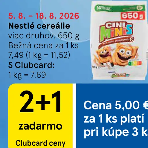 Nestlé cereálie, viac druhov