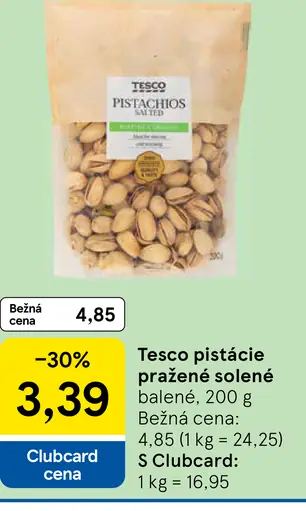 Tesco pistácie pražené solené