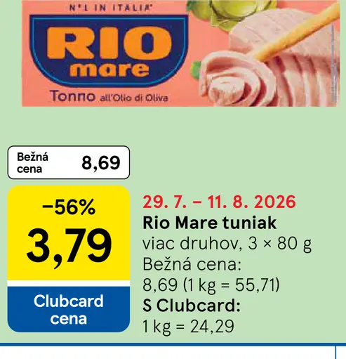 Rio Mare tuniak v olivovom oleji, pevný podiel