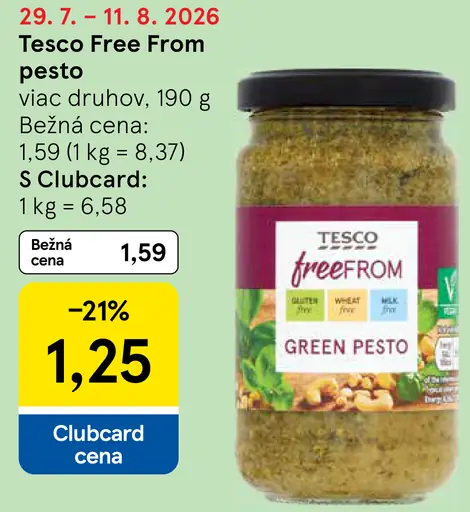 Tesco Free From pesto, viac druhov