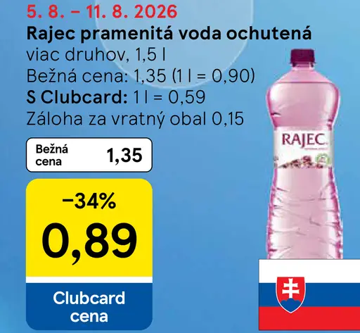 Rajec pramenitá voda ochutená viac druhov